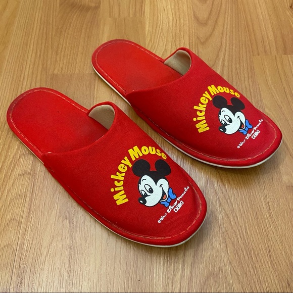 Vintage Disney Women’s Mickey Mouse Walt Disney Productions Daiki Slippers 8 - Picture 2 of 9